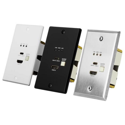 ConferX Low-Profile HDMI/USB-C Wall Plate Transmitter via HDBaseT
