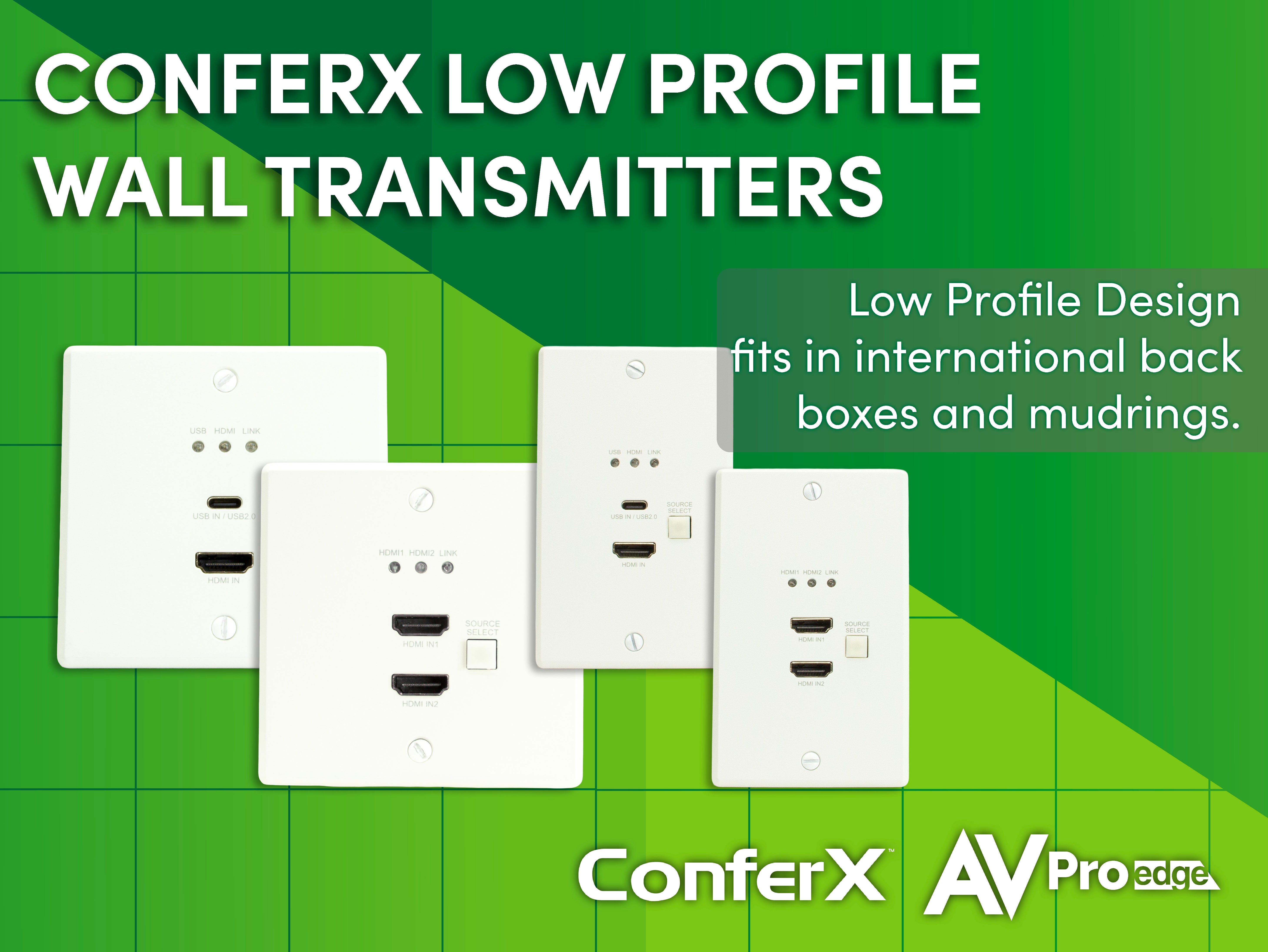 ConferX Low-Profile Wall Plate Transmitters: Reliable Signal Extension for Commercial AV