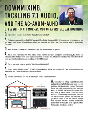 ADVANCING DOWNMIXING TECHNOLOGY, TACKLING 7.1 AUDIO AND THE AC-AVDM-AUHD