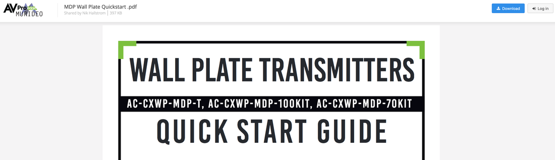QUICK START GUIDES FOR CONFERX WALL PLATE TRANSMITTERS