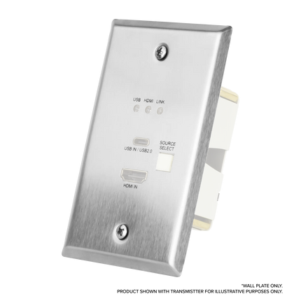 ConferX Low-Profile HDMI/USB-C Wall Plate Transmitter via HDBaseT