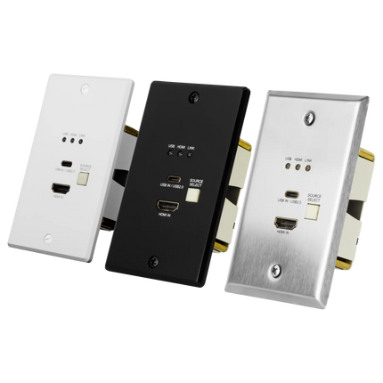 ConferX Low-Profile HDMI/USB-C Wall Plate Transmitter via HDBaseT