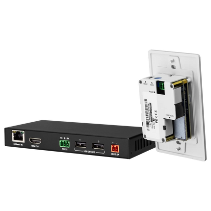 ConferX Low-Profile HDMI/USB-C Wall Plate Transmitter via HDBaseT