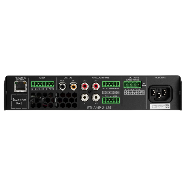 RTI-AMP-2-125 - 2 Channel 125W 8Ω, 1 Channel 70/100V 250W DSP Matrix Amplifier