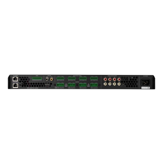 RTI-AMP-8-125D - 8 Channel 125W 8Ω, 4 Channel 70/100V 250W DSP Matrix Amplifier with Dante