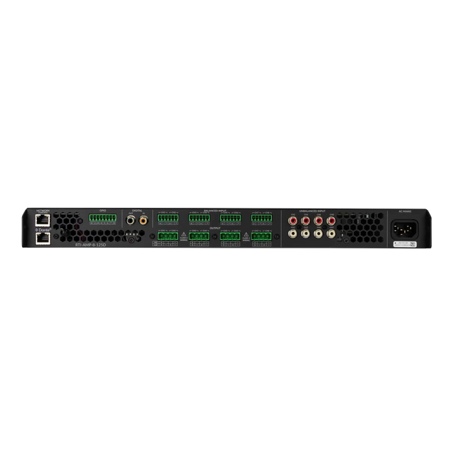 RTI-AMP-8-125D - 8 Channel 125W 8Ω, 4 Channel 70/100V 250W DSP Matrix Amplifier with Dante