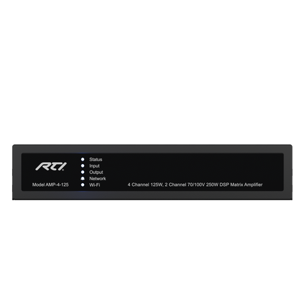 AMP-4-125 - 4 Channel 125W 8Ω, 2 Channel 70/100V 250W DSP Matrix Amplifier