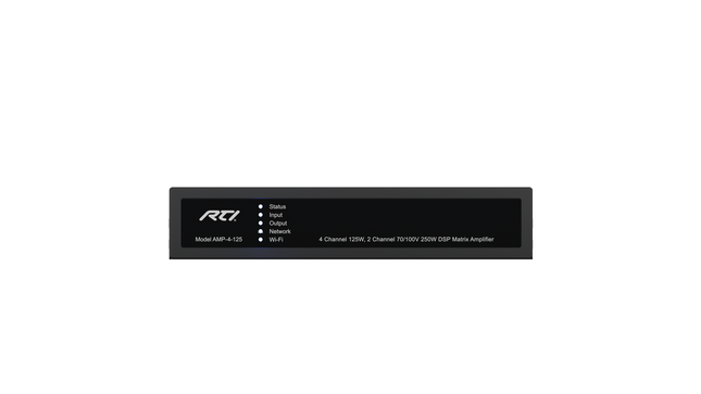AMP-4-125 - 4 Channel 125W 8Ω, 2 Channel 70/100V 250W DSP Matrix Amplifier